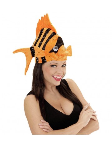 Καπέλο Ψάρι Με Ρίγες Πορτοκαλί Μαύρο