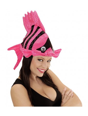 Καπέλο Ψάρι Με Ρίγες Ροζ Μαύρο