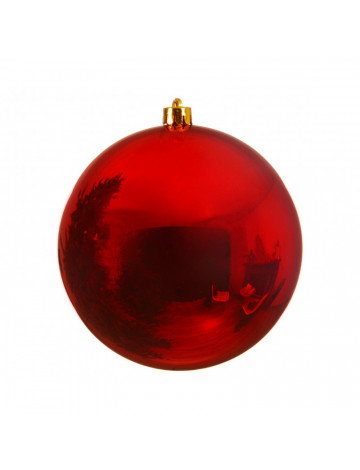 Baubles Shatterproof Shiny Christmas Red Dia14.00Cm