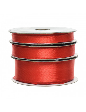 Ribbon Polyester Satin Red 3m