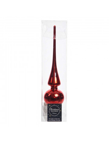 Treetopper glass shiny christmas red