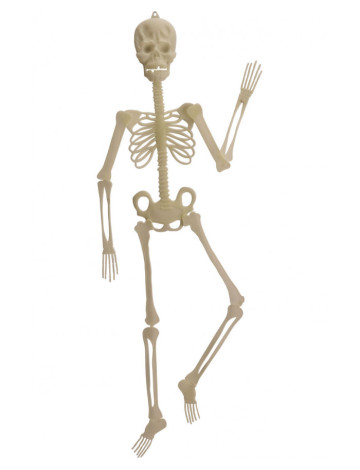 Κρεμαστός Πλακέ Διακοσμητικός Σκελετός Halloween Φωσφορίζων