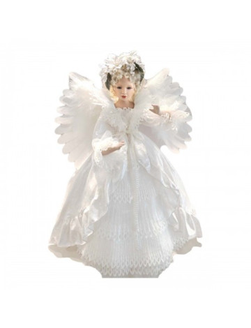 Άγγελος Φωτιζόμενος Με Λευκό Φόρεμα Κίνηση Και Μουσική 80 cm