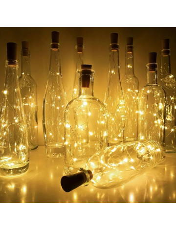 Λαμπάκια LED μπαταρίας με πώμα για μπουκάλι